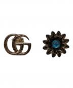 GUCCIグッチ）の古着「GGマーモントフラワーカラーストーンスタッドピアス」｜シルバー
