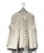 CADUNEカデュネ）の古着「ペプラムニットジャケット」｜ホワイト