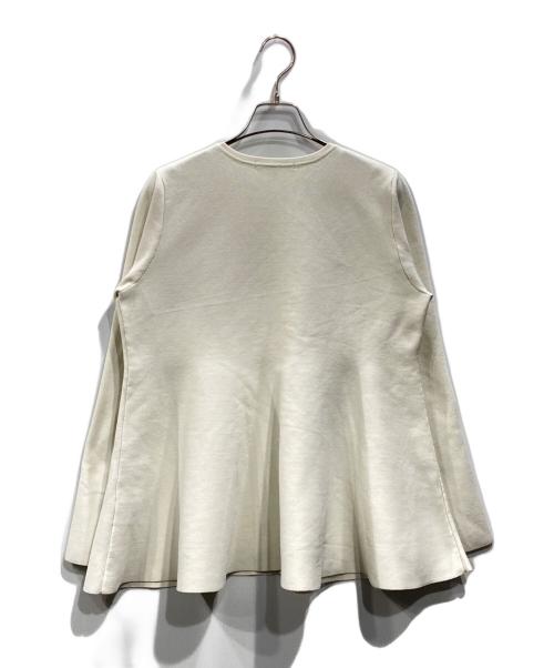CADUNE（カデュネ）CADUNE (カデュネ) ペプラムニットジャケット ホワイト サイズ:36の古着・服飾アイテム