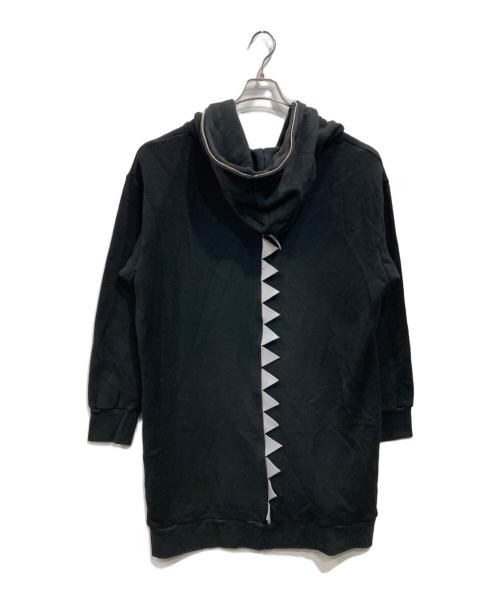 CUNE（キューン）CUNE (キューン) ギザギザジップアップパーカー ブラック サイズ:Fの古着・服飾アイテム