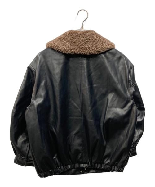 BLANC（ブラン）BLANC (ブラン) フェイクレザーボアブルゾン ブラック サイズ:FRの古着・服飾アイテム