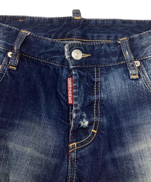 DSQUARED2（ディースクエアード）DSQUARED2 (ディースクエアード) ダメージ加工スキニーデニムパンツ インディゴ サイズ:Sの古着・服飾アイテム