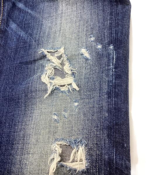 DSQUARED2（ディースクエアード）DSQUARED2 (ディースクエアード) ダメージ加工スキニーデニムパンツ インディゴ サイズ:Sの古着・服飾アイテム