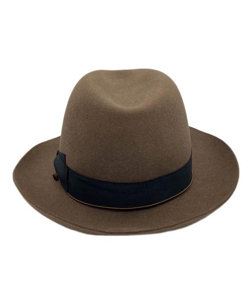 BORSALINO（ボルサリーノ）BORSALINO (ボルサリーノ) 中折れハット ブラウン サイズ:60の古着・服飾アイテム