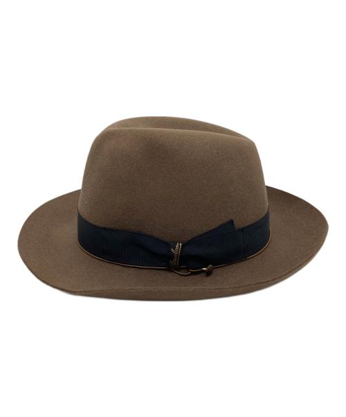 BORSALINO（ボルサリーノ）BORSALINO (ボルサリーノ) 中折れハット ブラウン サイズ:60の古着・服飾アイテム