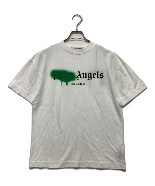 Palm Angels（パーム エンジェルス）Palm Angels (パーム エンジェルス) MILANO SPRAYED LOGO TEE ミラノスプレーロゴTシャツ ホワイト サイズ:Sの古着・服飾アイテム