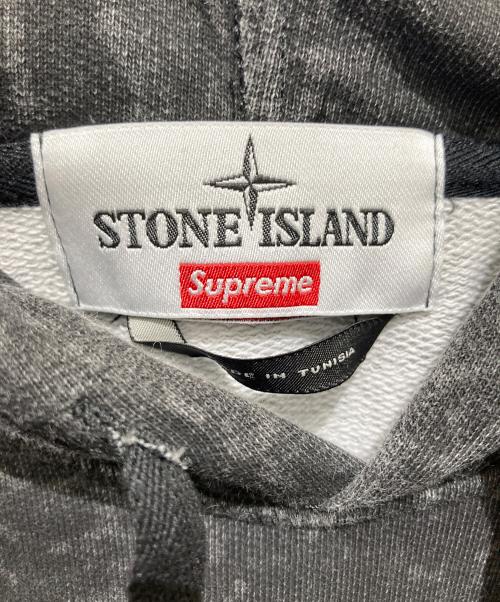 STONE ISLAND（ストーンアイランド）STONE ISLAND (ストーンアイランド) SUPREME (シュプリーム) 23AWHooded Sweatshirt グレー サイズ:Lの古着・服飾アイテム