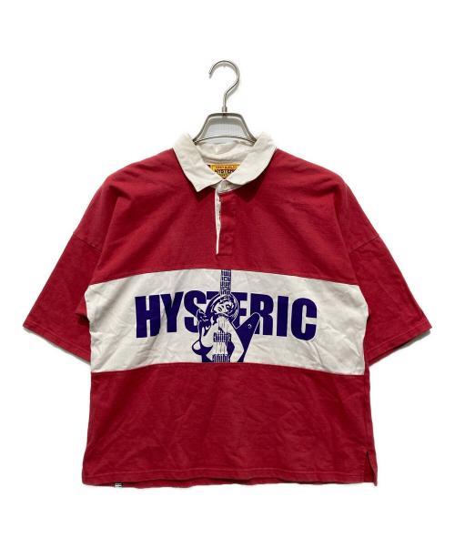 Hysteric Glamour（ヒステリックグラマー）Hysteric Glamour (ヒステリックグラマー) GUITAR GIRL ラガーシャツ レッド サイズ:FREEの古着・服飾アイテム