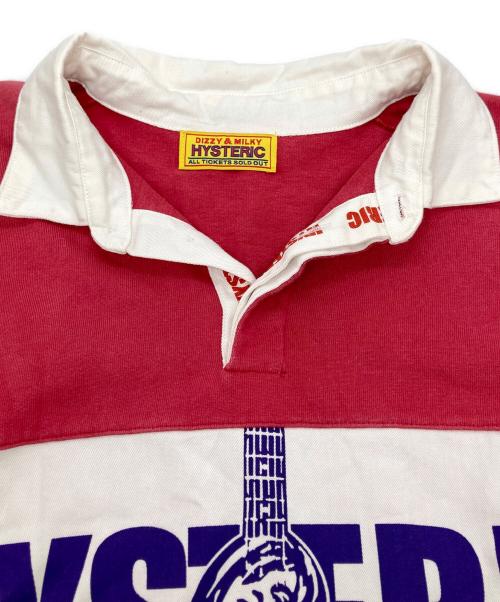 Hysteric Glamour（ヒステリックグラマー）Hysteric Glamour (ヒステリックグラマー) GUITAR GIRL ラガーシャツ レッド サイズ:FREEの古着・服飾アイテム