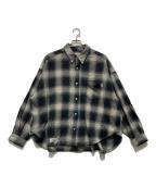 elephant TRIBAL fabricsエレファントトライバルファブリックス）の古着「GATHER OMBRE CHECK BD SHIRT ギャザーオンブレチェックボタンダウンシャツ」｜グレー