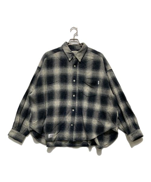 elephant TRIBAL fabrics（エレファントトライバルファブリックス）elephant TRIBAL fabrics (エレファントトライバルファブリックス) GATHER OMBRE CHECK BD SHIRT ギャザーオンブレチェックボタンダウンシャツ グレー サイズ:Freeの古着・服飾アイテム