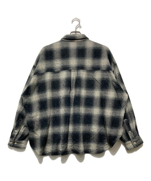 elephant TRIBAL fabrics（エレファントトライバルファブリックス）elephant TRIBAL fabrics (エレファントトライバルファブリックス) GATHER OMBRE CHECK BD SHIRT ギャザーオンブレチェックボタンダウンシャツ グレー サイズ:Freeの古着・服飾アイテム