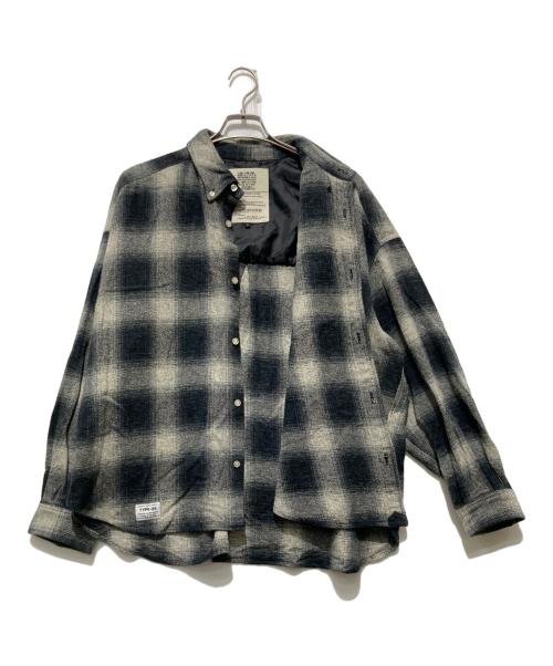 elephant TRIBAL fabrics（エレファントトライバルファブリックス）elephant TRIBAL fabrics (エレファントトライバルファブリックス) GATHER OMBRE CHECK BD SHIRT ギャザーオンブレチェックボタンダウンシャツ グレー サイズ:Freeの古着・服飾アイテム