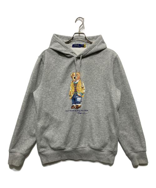 POLO RALPH LAUREN（ポロ・ラルフローレン）POLO RALPH LAUREN (ポロ・ラルフローレン) ポロベア プルオーバーパーカー ライトグレー サイズ:Lの古着・服飾アイテム