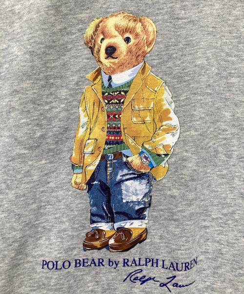 POLO RALPH LAUREN（ポロ・ラルフローレン）POLO RALPH LAUREN (ポロ・ラルフローレン) ポロベア プルオーバーパーカー ライトグレー サイズ:Lの古着・服飾アイテム