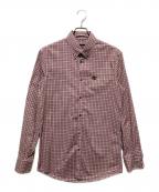 DSQUARED2ディースクエアード）の古着「長袖チェックシャツ/ボタンダウンシャツ」｜レッド