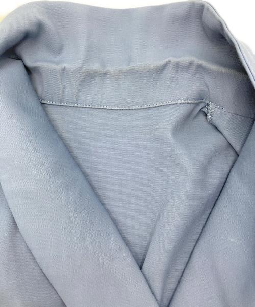 FRAY ID（フレイ アイディー）FRAY ID (フレイ アイディー) ショールカラーラップワンピース ブルーの古着・服飾アイテム