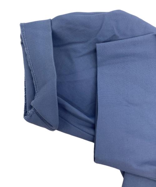 FRAY ID（フレイ アイディー）FRAY ID (フレイ アイディー) ショールカラーラップワンピース ブルーの古着・服飾アイテム