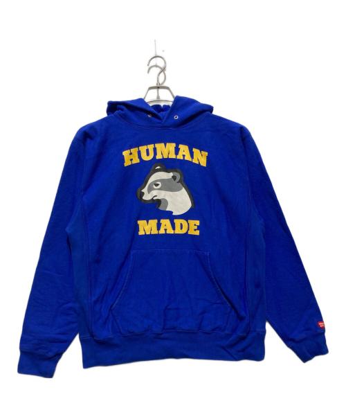HUMAN MADE（ヒューマンメイド）HUMAN MADE (ヒューマンメイド) 23AW Heavy Weight Hoodie アナグマ ヘビーウエイトパーカー ブルー サイズ:XLの古着・服飾アイテム
