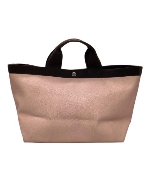 Herve Chapelier（エルベシャプリエ）Herve Chapelier (エルベシャプリエ) 705GPトートバッグ / キャンバススクエアトートバッグ  ピンク×ブラウン(タラマ×モカ) サイズ:実寸サイズをご参照ください。の古着・服飾アイテム