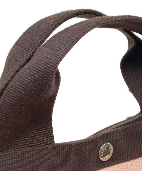 Herve Chapelier（エルベシャプリエ）Herve Chapelier (エルベシャプリエ) 705GPトートバッグ / キャンバススクエアトートバッグ  ピンク×ブラウン(タラマ×モカ) サイズ:実寸サイズをご参照ください。の古着・服飾アイテム