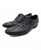 浅草靴誂アサクサカチョウ）の古着「ストレートチップ 外羽根 レザーシューズ」｜ブラック