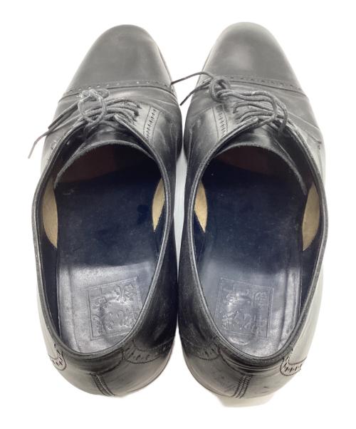 浅草靴誂（アサクサカチョウ）浅草靴誂 (アサクサカチョウ) ストレートチップ 外羽根 レザーシューズ ブラック サイズ:9の古着・服飾アイテム