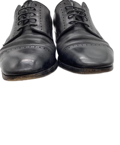 浅草靴誂（アサクサカチョウ）浅草靴誂 (アサクサカチョウ) ストレートチップ 外羽根 レザーシューズ ブラック サイズ:9の古着・服飾アイテム