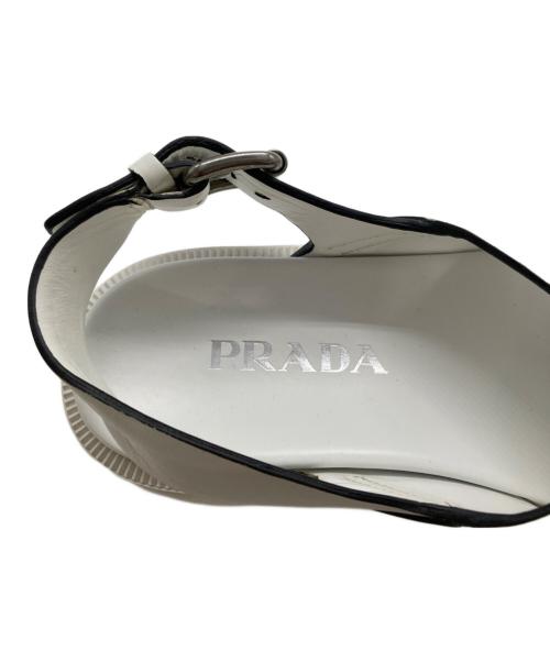 PRADA（プラダ）PRADA (プラダ) レザーストラップサンダル ホワイト サイズ:37 1/2の古着・服飾アイテム