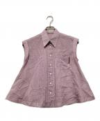 BRUNELLO CUCINELLIブルネロクチネリ）の古着「コットンシルクノースリーブシャツ」｜パープル