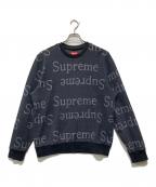 SUPREMEシュプリーム）の古着「18SS Jacquard Logo Crewneck」｜ブラック