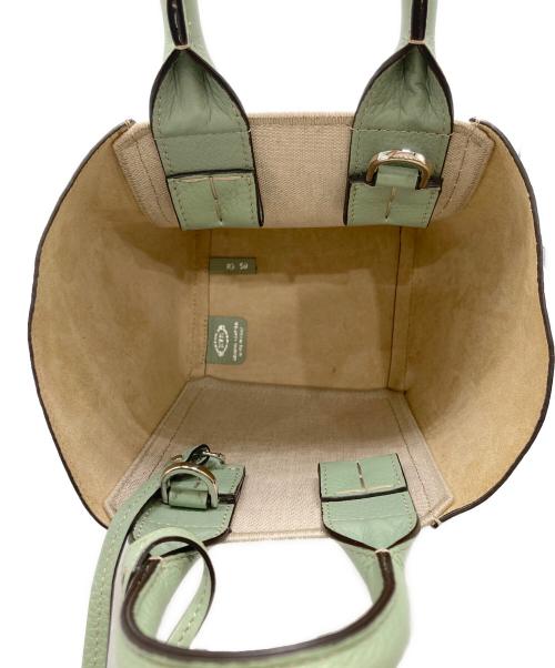 TOD'S（トッズ）TOD'S (トッズ) ポーチ付き2WAYハンドバッグ / ショルダーバッグ ベージュ×グリーンの古着・服飾アイテム