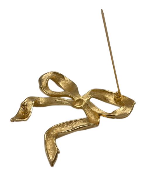 Christian Dior（クリスチャン ディオール）Christian Dior (クリスチャン ディオール) リボンブローチ ゴールドの古着・服飾アイテム