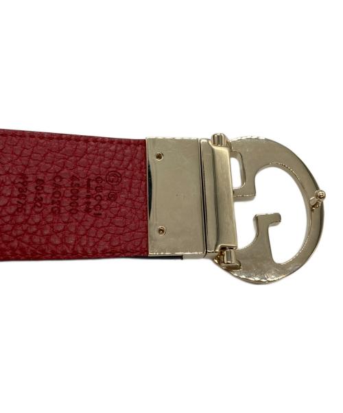 GUCCI（グッチ）GUCCI (グッチ) GGロゴバックルリバーシブルベルト ブラック×レッド サイズ:80・32の古着・服飾アイテム