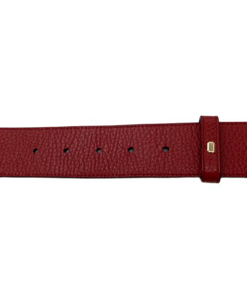 GUCCI（グッチ）GUCCI (グッチ) GGロゴバックルリバーシブルベルト ブラック×レッド サイズ:80・32の古着・服飾アイテム
