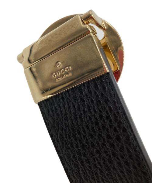 GUCCI（グッチ）GUCCI (グッチ) GGロゴバックルリバーシブルベルト ブラック×レッド サイズ:80・32の古着・服飾アイテム