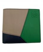 LOEWEロエベ）の古着「パズル バイフォールド ウォレット」｜ネイビー×グリーン×ベージュ