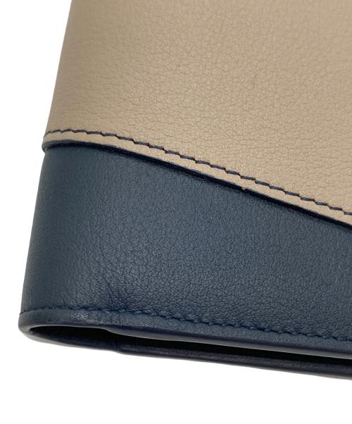 LOEWE（ロエベ）LOEWE (ロエベ) パズル バイフォールド ウォレット ネイビー×グリーン×ベージュの古着・服飾アイテム