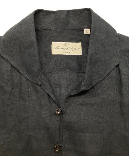 Massimo d'Augusto（マッシモダウグスト）Massimo d'Augusto (マッシモダウグスト) リネン カプリシャツ ネイビー サイズ:Lの古着・服飾アイテム