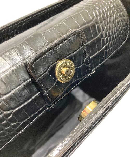 Yves Saint Laurent（イヴサンローラン）Yves Saint Laurent (イヴサンローラン) 型押しレザーハンドバッグ ブラックの古着・服飾アイテム