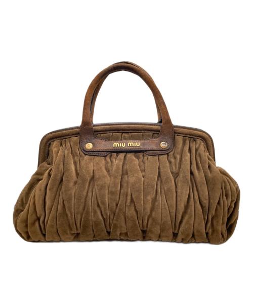 MIU MIU（ミュウミュウ）MIU MIU (ミュウミュウ) スウェードトートバッグ ブラウン サイズ:実寸サイズをご参照ください。の古着・服飾アイテム