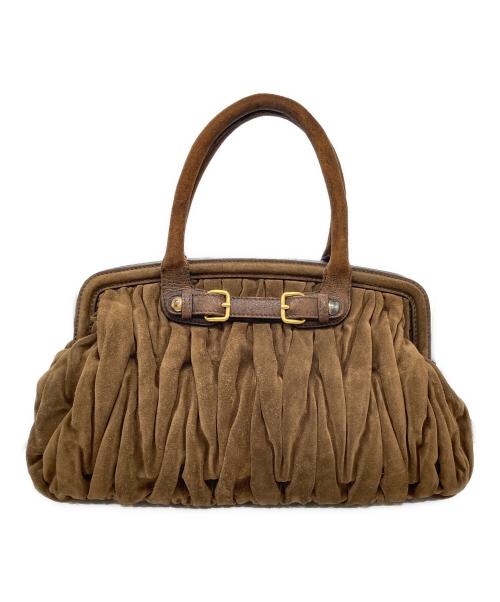 MIU MIU（ミュウミュウ）MIU MIU (ミュウミュウ) スウェードトートバッグ ブラウン サイズ:実寸サイズをご参照ください。の古着・服飾アイテム