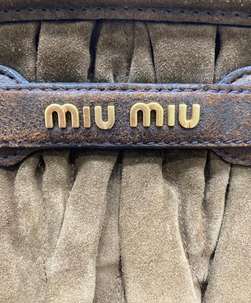 MIU MIU（ミュウミュウ）MIU MIU (ミュウミュウ) スウェードトートバッグ ブラウン サイズ:実寸サイズをご参照ください。の古着・服飾アイテム