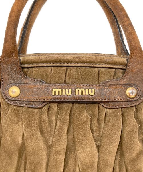 MIU MIU（ミュウミュウ）MIU MIU (ミュウミュウ) スウェードトートバッグ ブラウン サイズ:実寸サイズをご参照ください。の古着・服飾アイテム