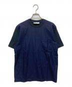 AMI Alexandre Mattiussiアミアレクサンドルマテュッシ）の古着「バイカラーコットンウールTシャツ」｜ブラック×ネイビー