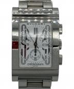 BVLGARIブルガリ）の古着「レッタンゴロ クロノグラフ クォーツ リストウォッチ」｜ホワイト