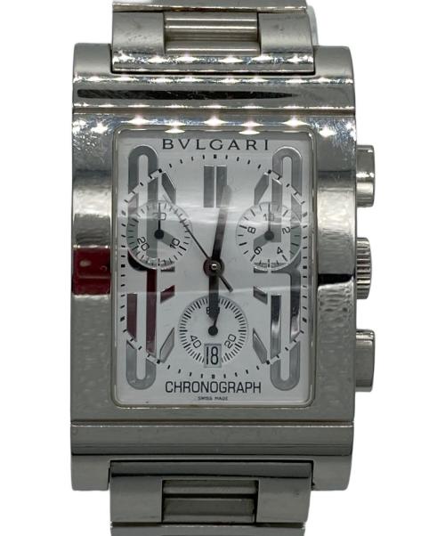 BVLGARI（ブルガリ）BVLGARI (ブルガリ) レッタンゴロ クロノグラフ クォーツ リストウォッチ ホワイトの古着・服飾アイテム