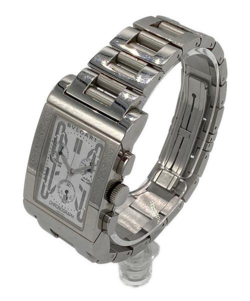 BVLGARI（ブルガリ）BVLGARI (ブルガリ) レッタンゴロ クロノグラフ クォーツ リストウォッチ ホワイトの古着・服飾アイテム