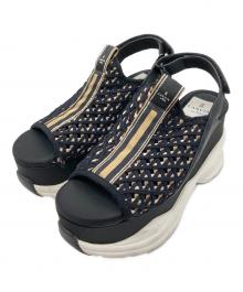 LANVIN en Bleu（ランバンオンブルー）の古着「バックストラップメッシュサンダル」｜ブラック