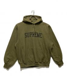 SUPREME（シュプリーム）の古着「23AW Varsity Hooded Sweatshirt バーシティロゴ スウェットプルオーバーパーカー」｜カーキ
